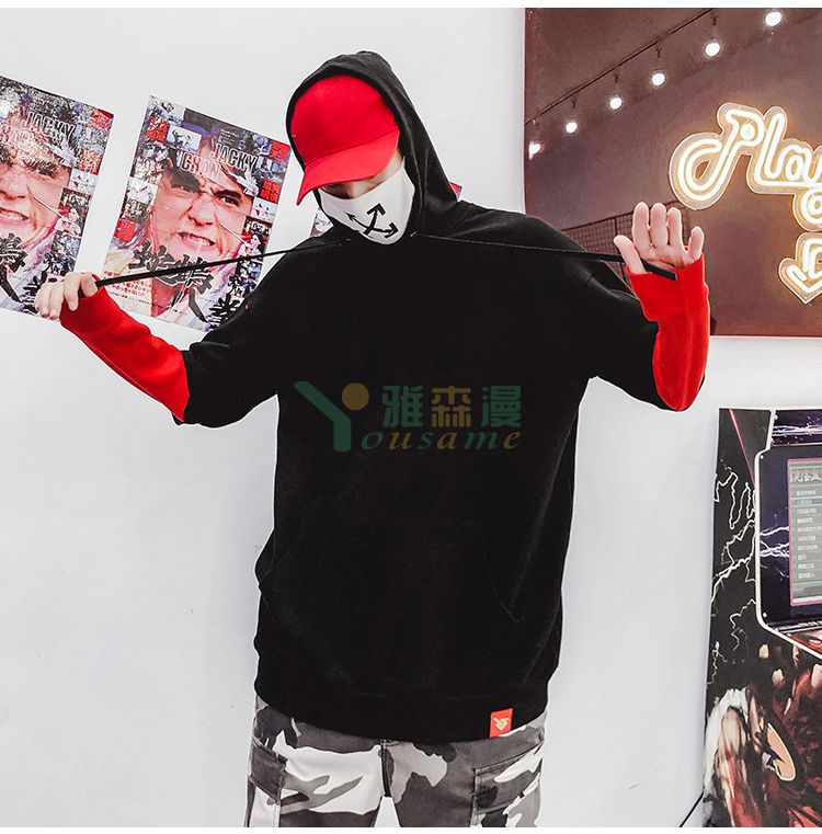 纯棉假两件拼接卫衣(图14) 纯棉假两件拼接卫衣(图14)