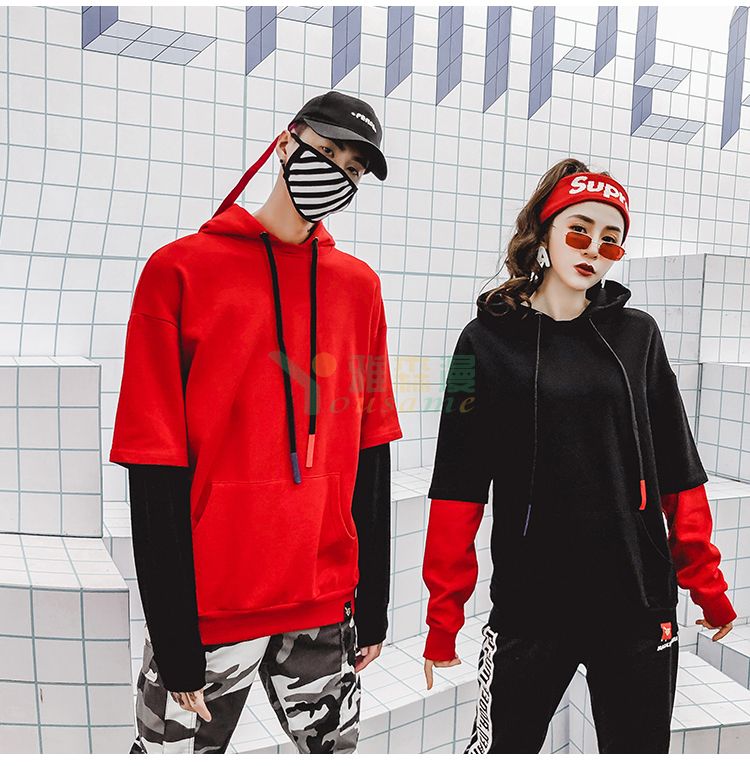 纯棉假两件拼接卫衣(图15) 纯棉假两件拼接卫衣(图15)