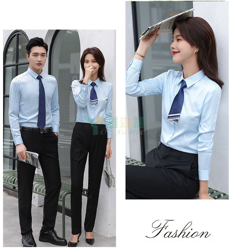 细斜纹商务长袖衬衫(男+女)(图22) 细斜纹商务长袖衬衫(男+女)(图22)