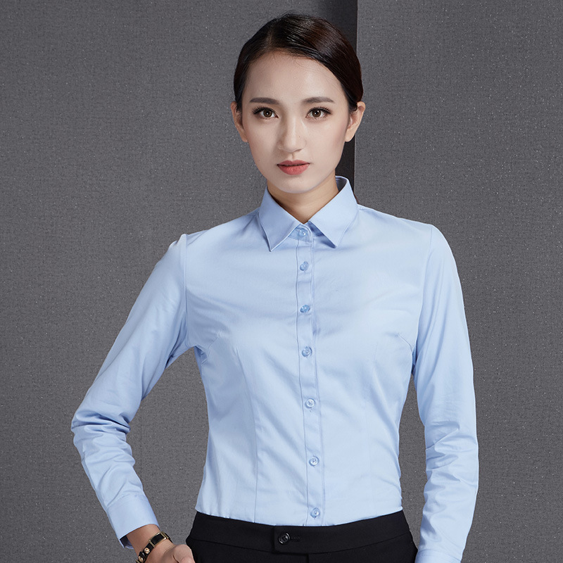 商务蓝色长袖衬衫