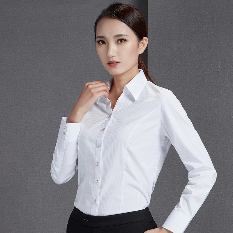 白色长袖衬衫女商务