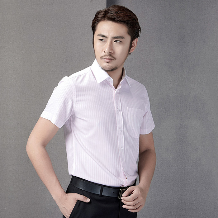 粉色条纹衬衫职业装批发