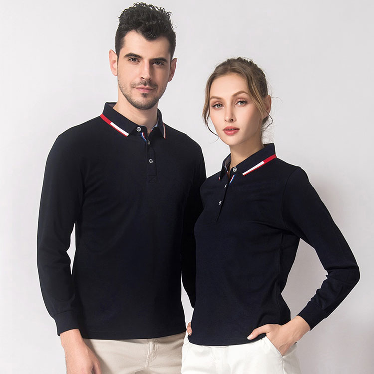 铜氨丝长袖POLO衫