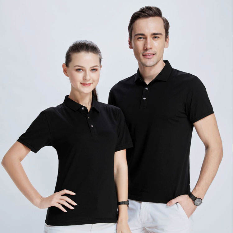 丝光棉纯色翻领文化衫