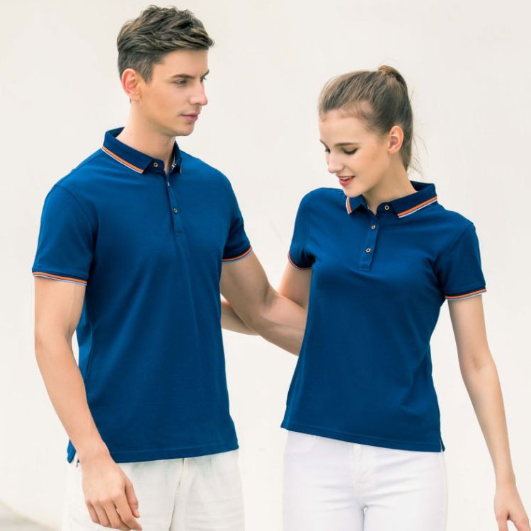 精梳棉翻领T恤衫