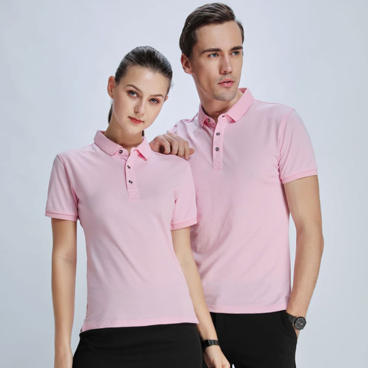 高档纯色珠地短袖POLO衫