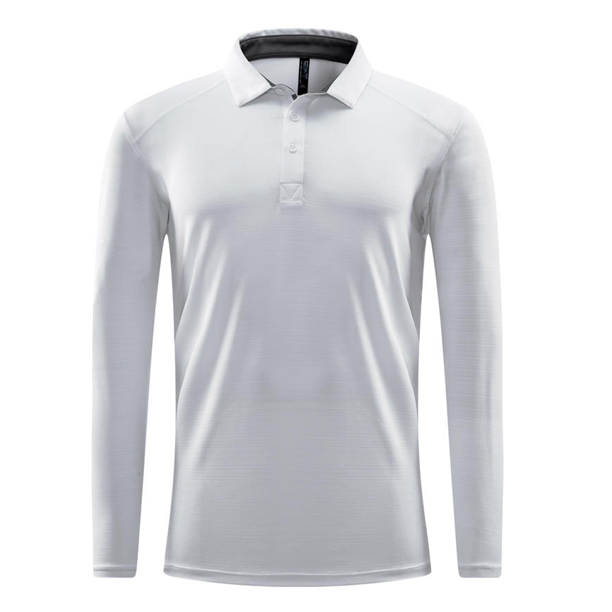 水晶丝翻领长袖t恤