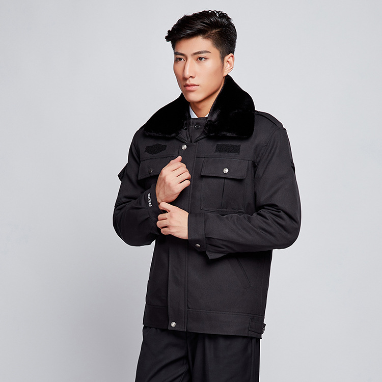 加厚毛领内胆保安棉衣棉袄