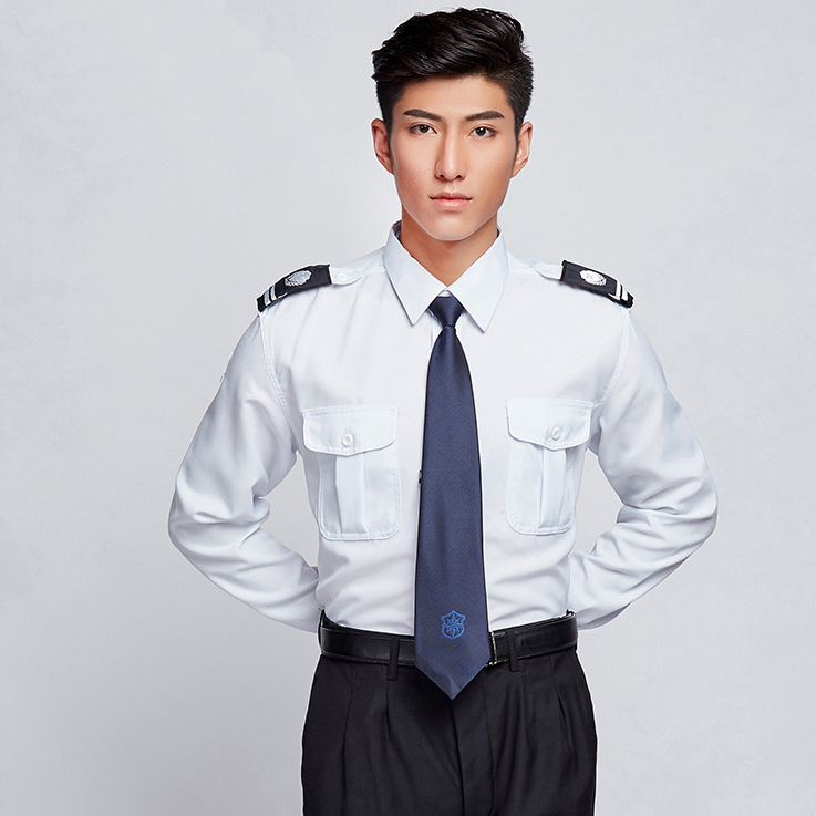 小区物业99白色衬衫