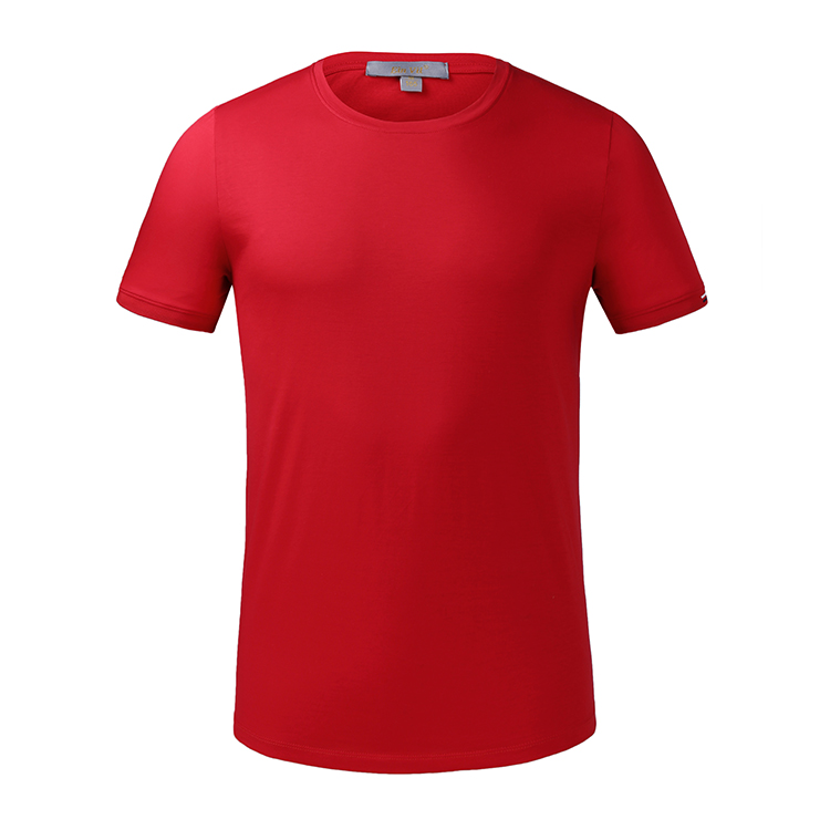 丝光棉圆领短袖T恤