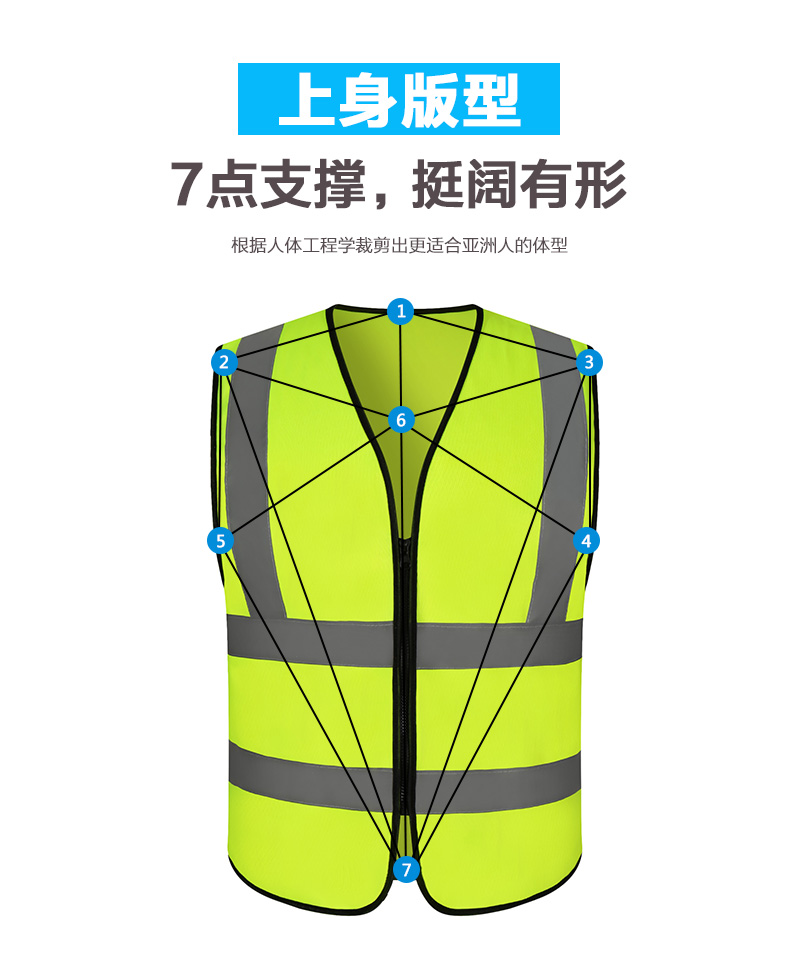 过肩拉链反光马甲(图19)