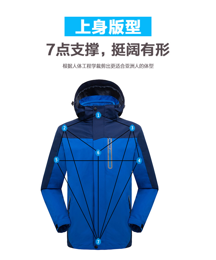 情侣款反光三合一可拆卸冲锋衣(图30)