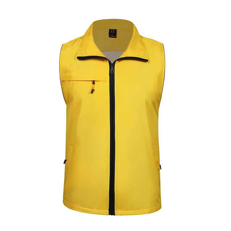 复合双层袖口反光条真口袋马甲