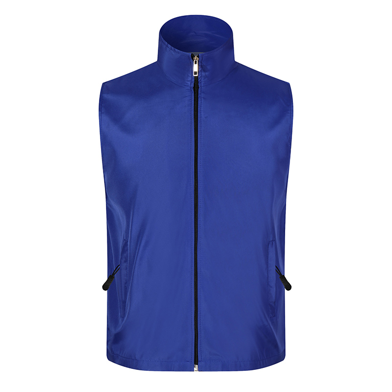 复合单层黑拉链马甲