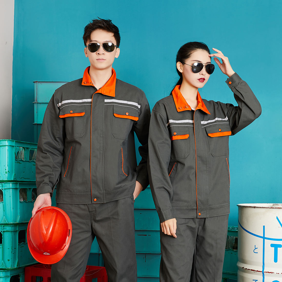 全工艺纯棉长袖工作服(图4)