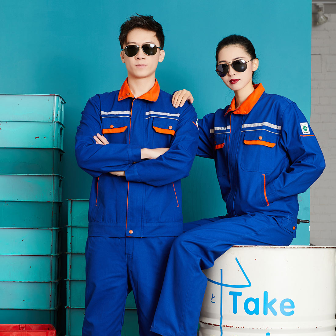 全工艺纯棉长袖工作服(图2)