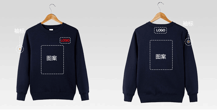 卫衣印制logo的常见可选位置