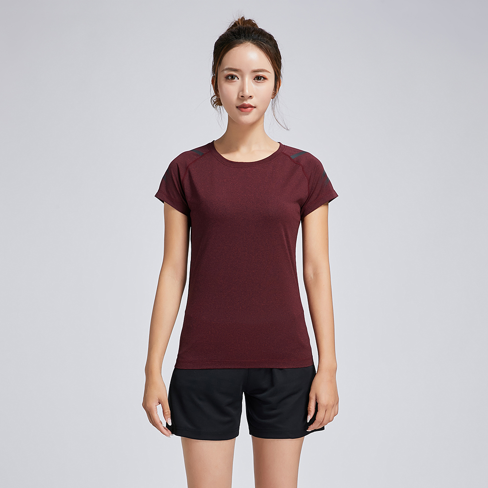 弹力透气圆领女上衣T恤(图1)