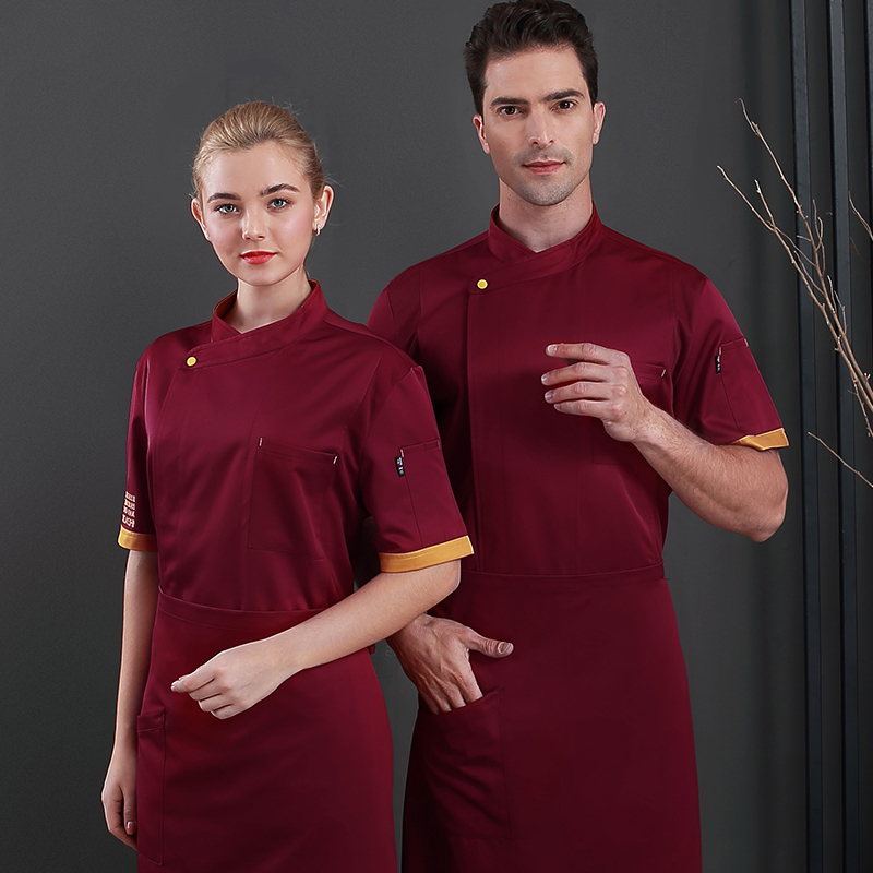 精仿呢短袖厨师服