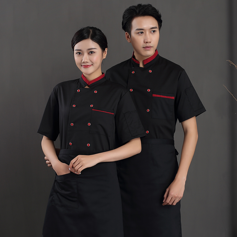 短袖厨师服双排扣