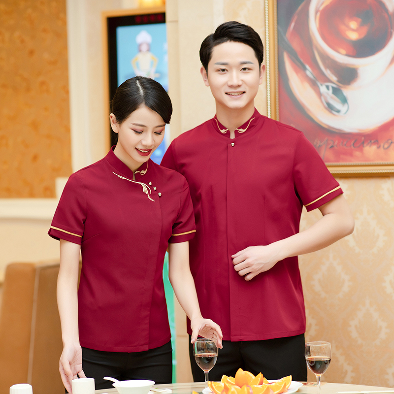 凤尾花服务员服短袖上衣(图2)