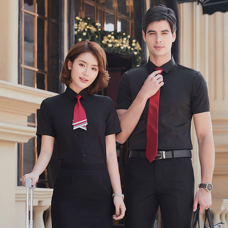 平纹微弹短袖衬衫（男+女）(图1)