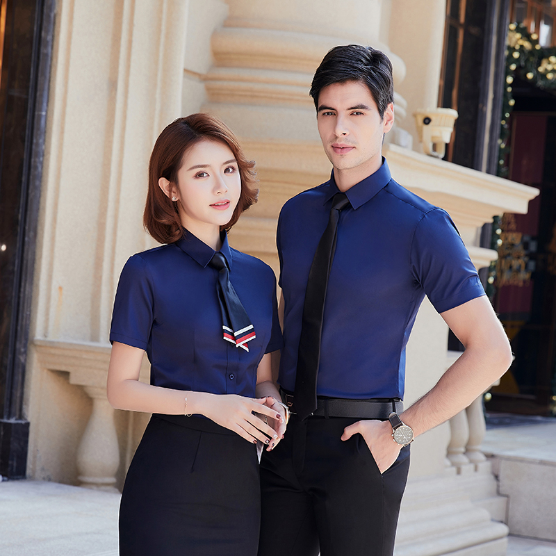 平纹微弹短袖衬衫（男+女）(图2)