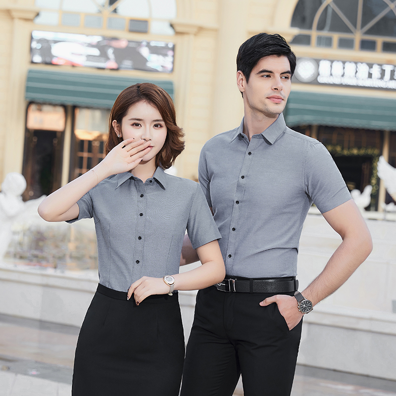 牛津纺短袖衬衫（男+女）(图2)