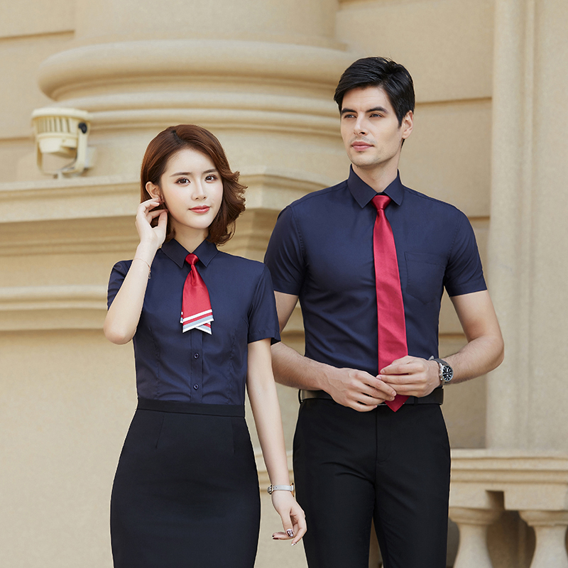 莫代尔平纹短袖衬衫（男+女）(图7)