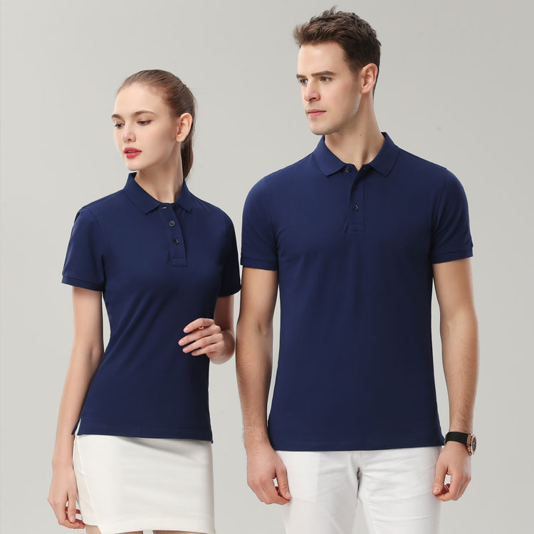 不易缩水长袖翻领polo衫
