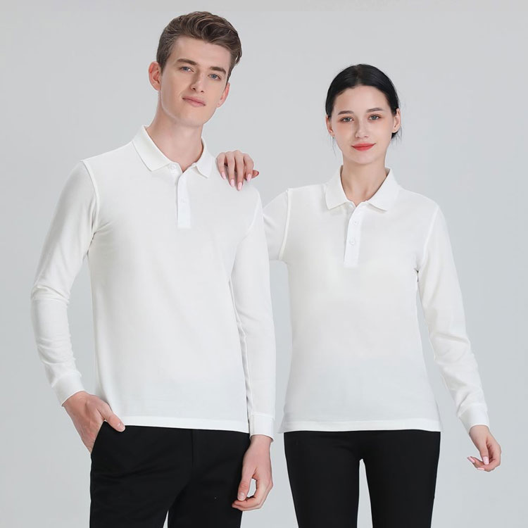 铜氨珠地长袖POLO衫