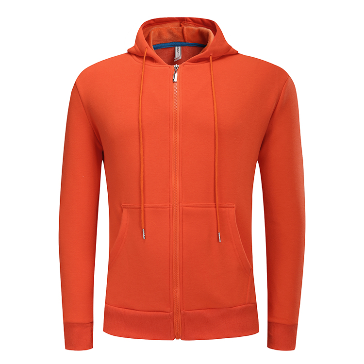 拉链连帽不倒绒卫衣