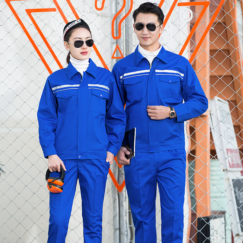 厚纱卡反光条长袖工装套装(图4)