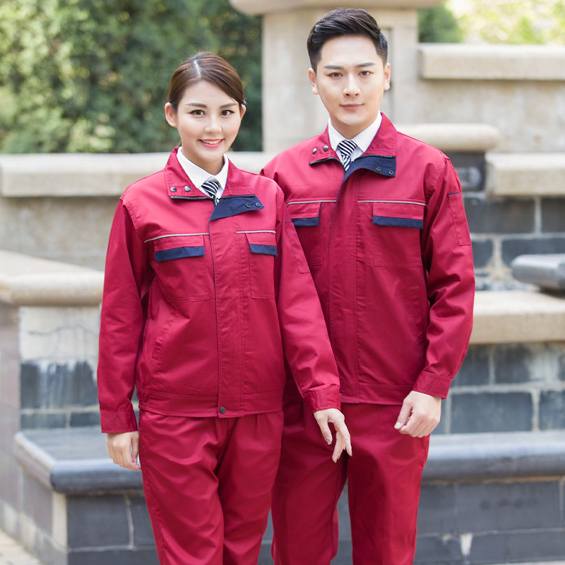 立领拼色工装套装(图2)