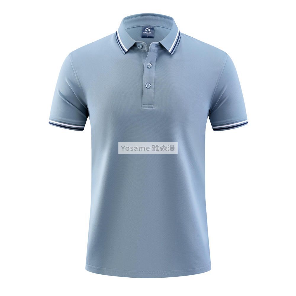 间色领Polo衫
