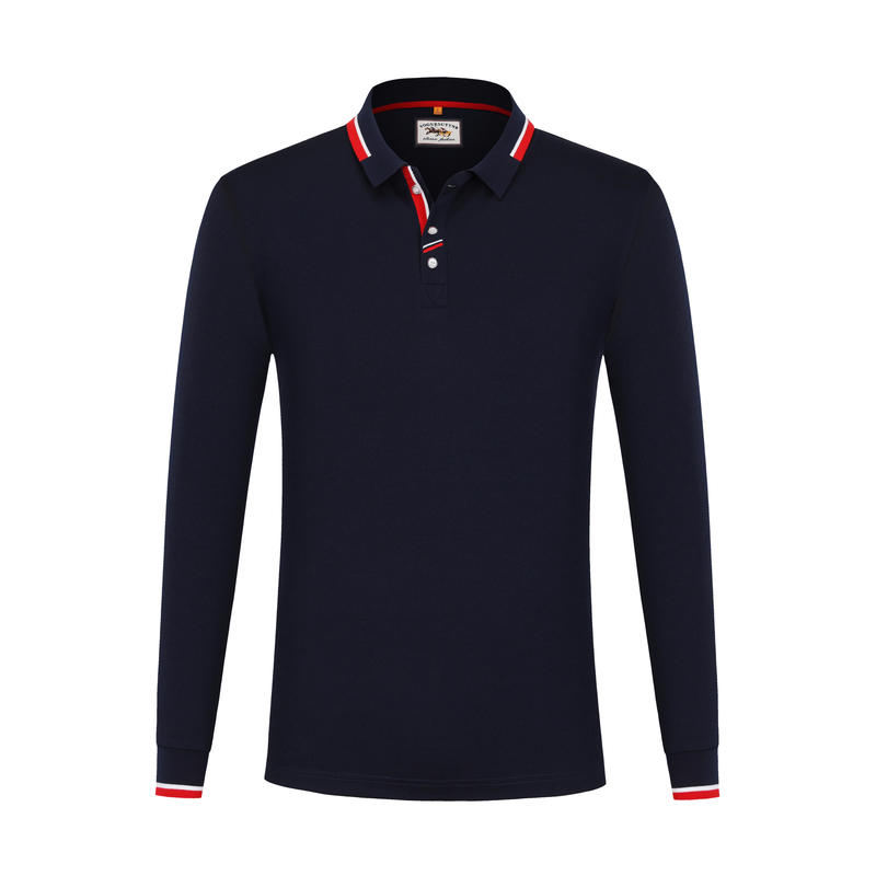 莱赛尔棉长袖翻领T恤衫