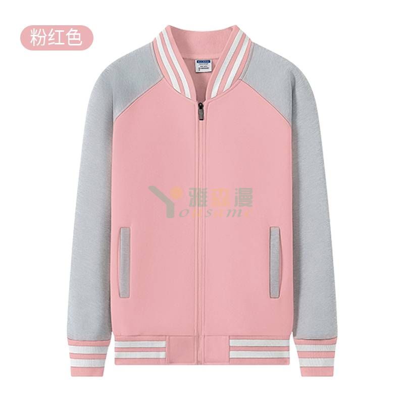 插肩拉链款棒球服