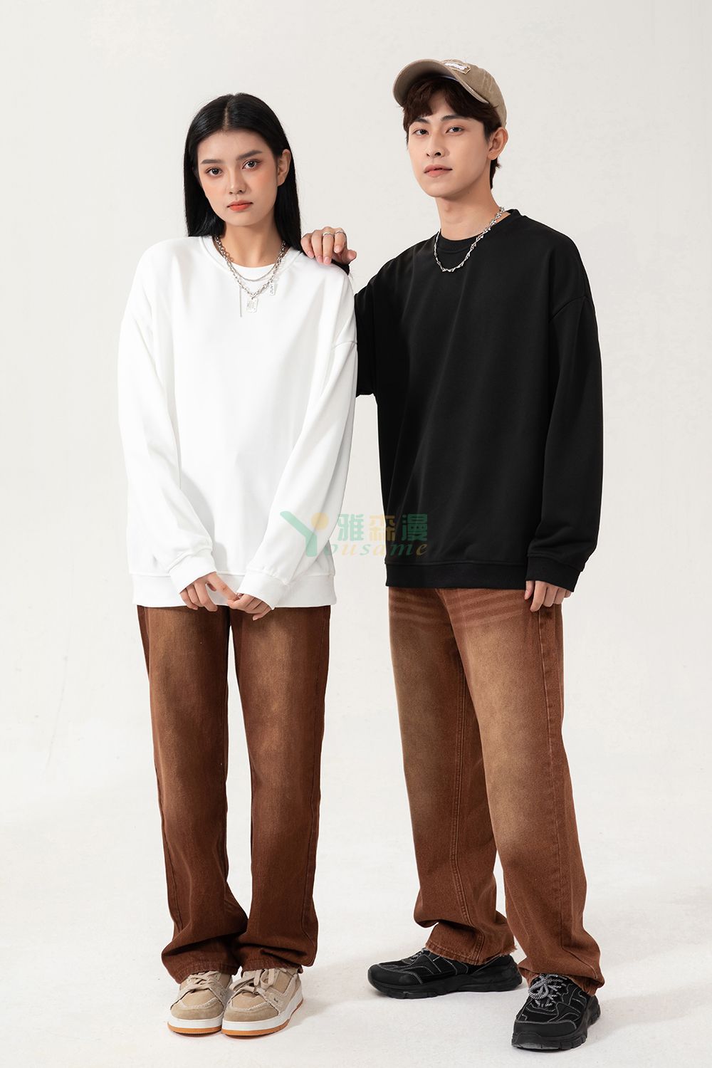 落肩碳素棉卫衣(图21)