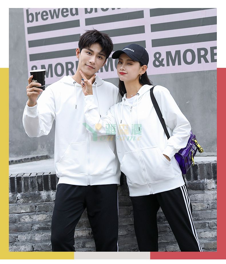 韩国四面弹拉链卫衣(图1)