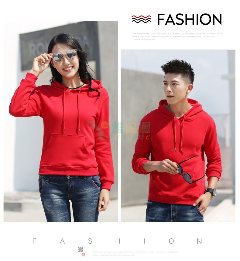 抓绒带帽套头卫衣(图9)