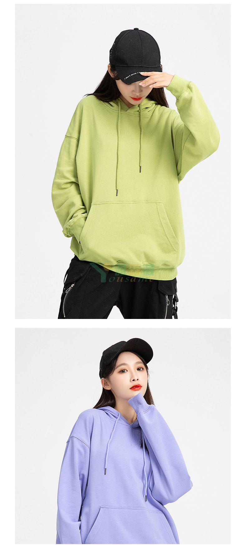 落肩套头带帽卫衣(图10)