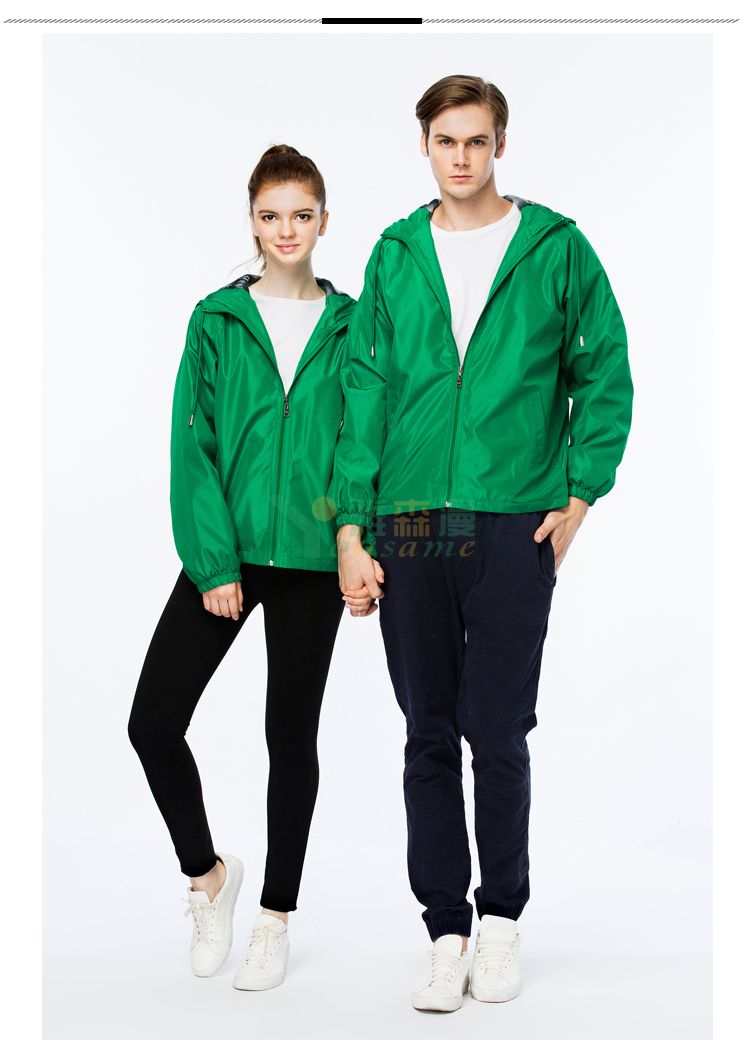 天丝绒连帽拉链风衣(图4)