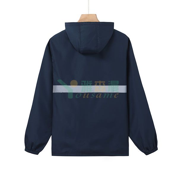 潮流反光拉链风衣