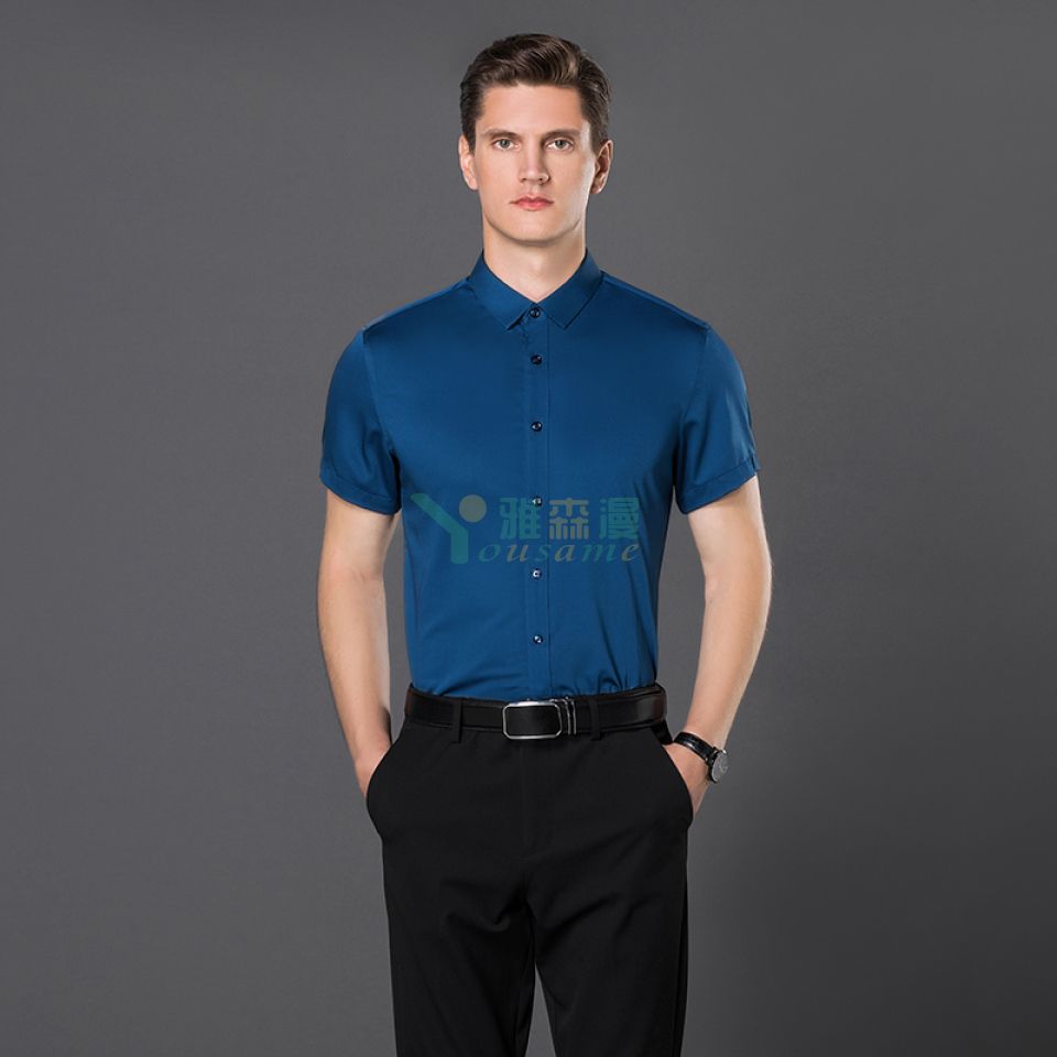 竹纤维职业短袖衬衫