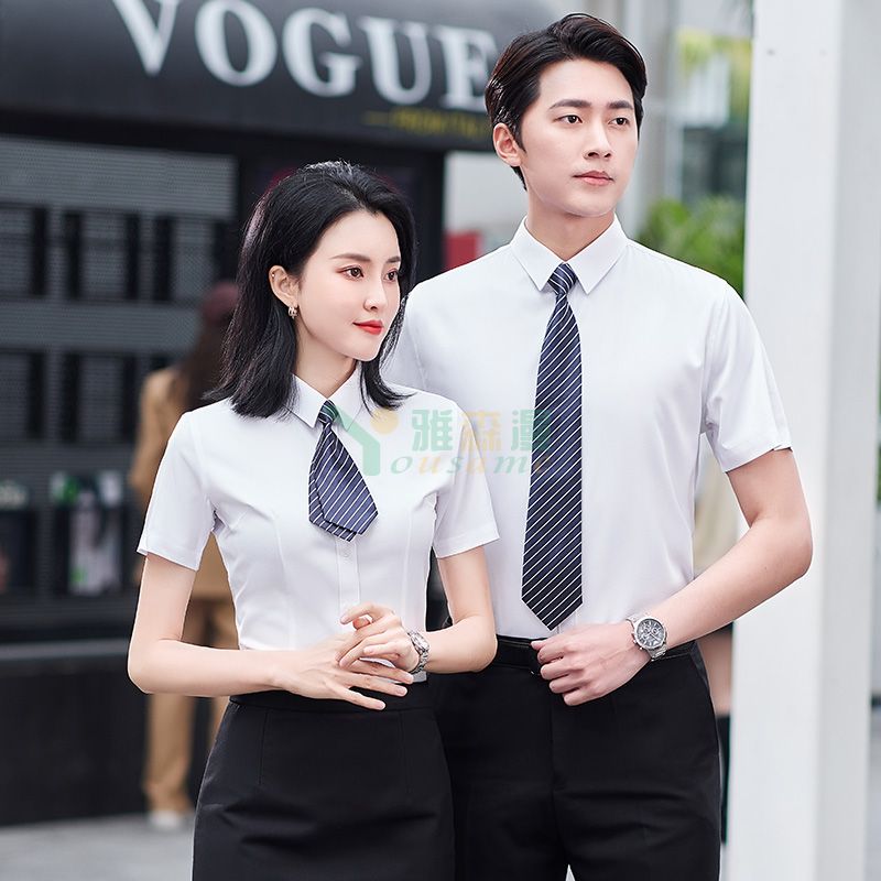 平纹微弹短袖衬衫（男+女）