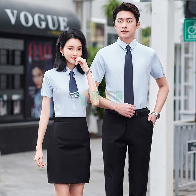 平纹微弹短袖衬衫（男+女）