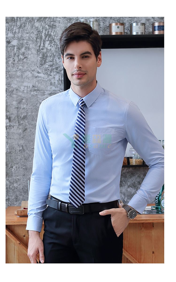 暗条纹长袖衬衫（男+女）(图13)