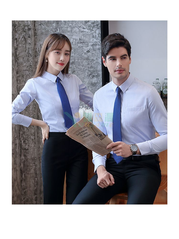 暗条纹长袖衬衫（男+女）(图17)