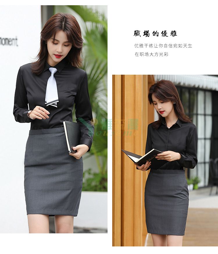 斜纹暗门襟长袖衬衫（女）(图20)