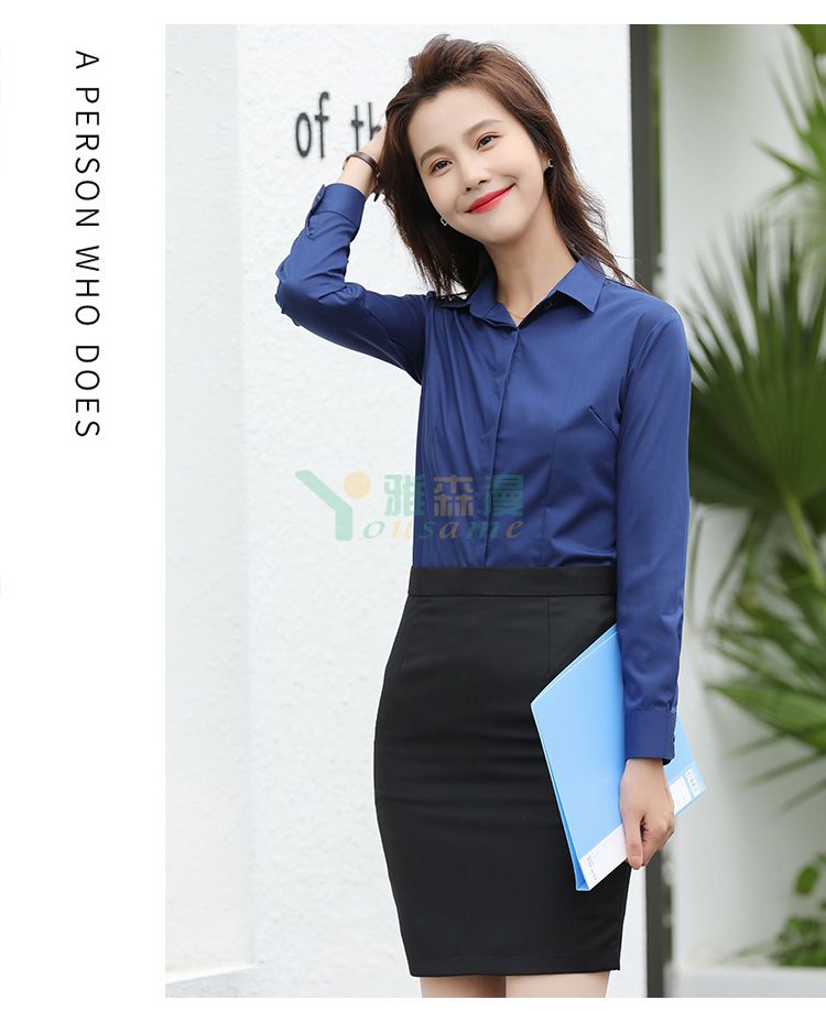 斜纹暗门襟长袖衬衫（女）(图24)